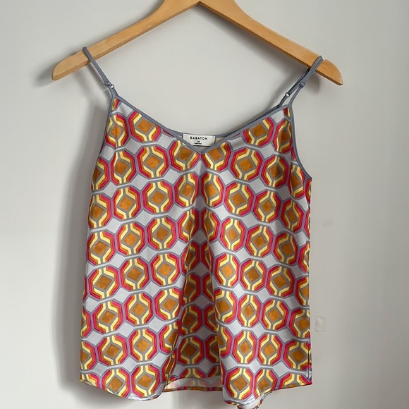 Aritzia Babaton Everly Hot Pink Soft Blue V Neck Camisole XS - Picture 2 of 13